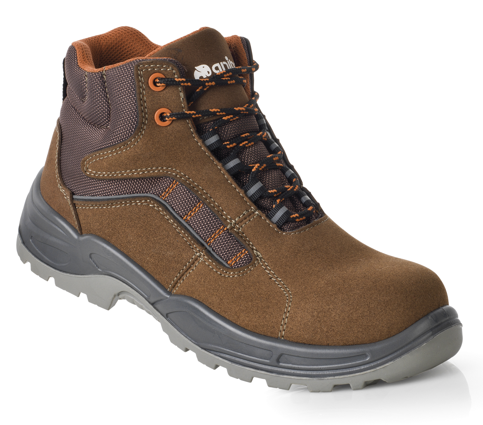 Bota de corte de serraje en microfibra perforada y rejilla sintética transpirable.
Puntera de de seguridad de fibra de vidrio.
Plantilla anti-perforación Textil.
Suela PU/PU de doble densidad.
Plantilla EVA conformada.
Máximo coeficiente anti-deslizamiento SRC. 
Tallas: 34 a 49