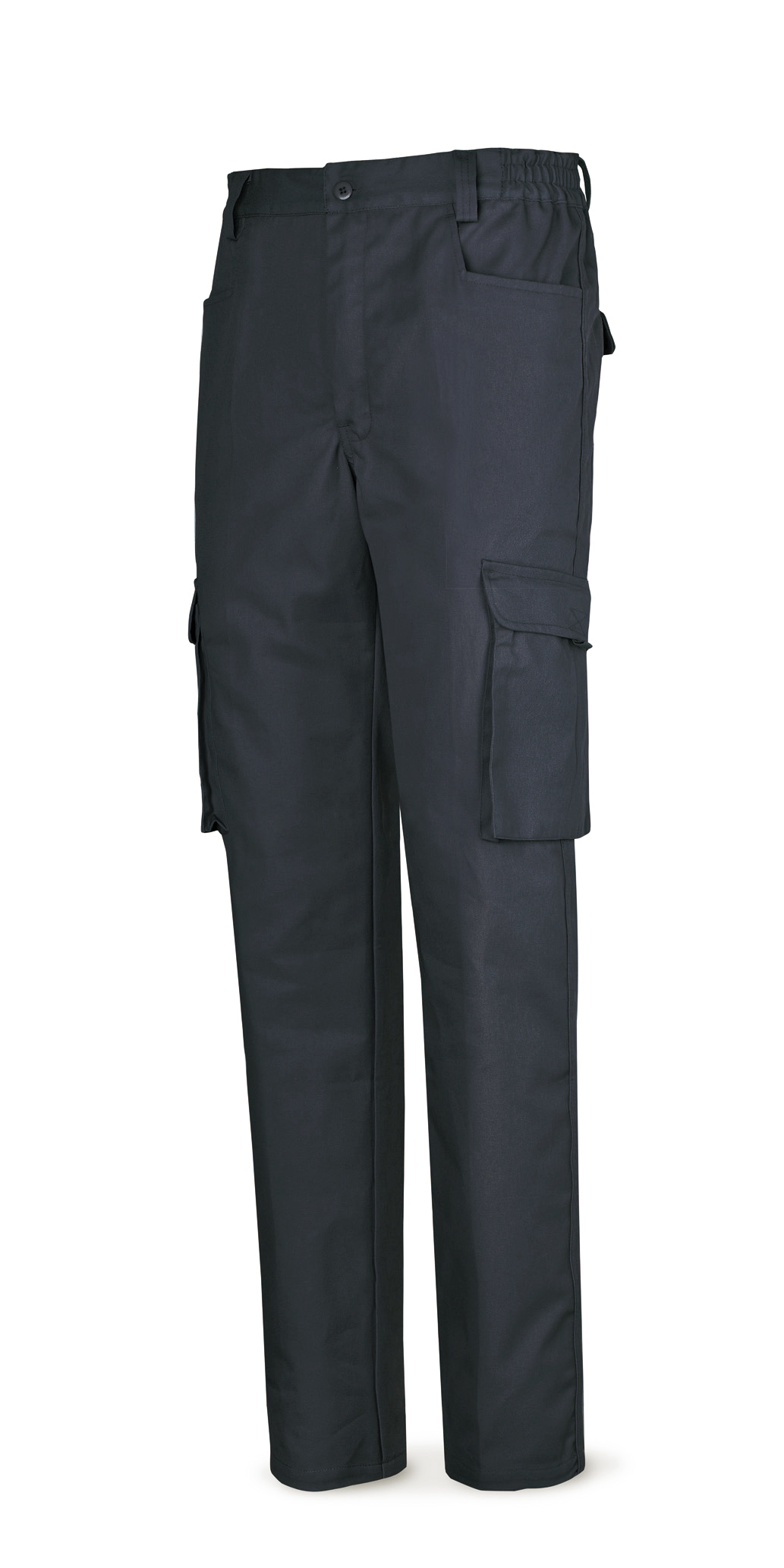  Pantalón azul marino algodón de 245 g. Multibolsillo Pantalón fabricado con tejido de 245 gr/m2. 7 Bolsillos.: 2 a la cadera tipo western, 2 en perneras tipo cargo de fuelle con pliegue al interior y 2 traseros. Cinturilla extra alta en espalda. Trabillas extra anchas en cintura.

Composición y masa laminar:
Composición: 100% algodón.
Masa laminar: 245 gr/m2.
Talla 36|38|40|42|44|46|48|50|52|54|56|58|60|62 