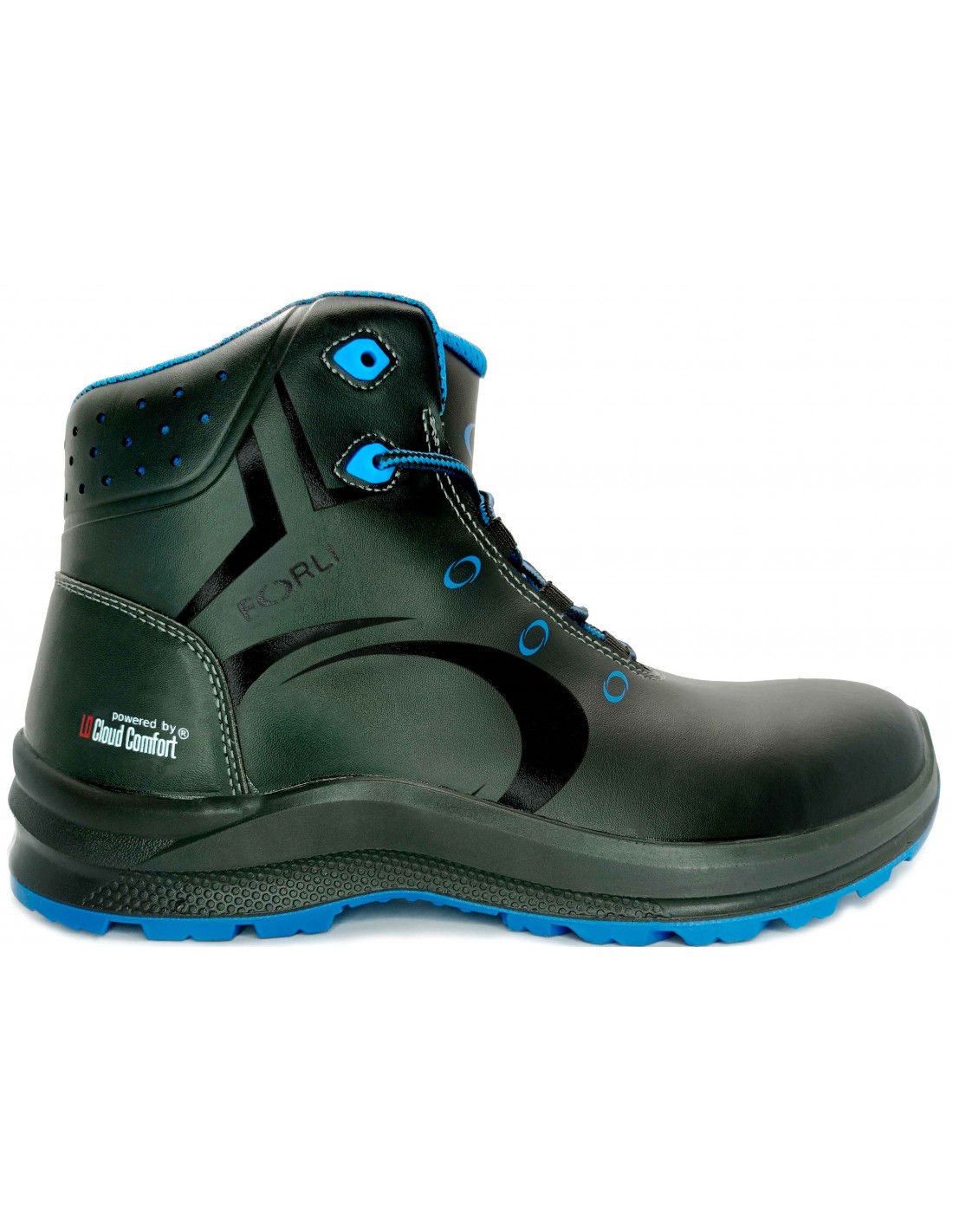 Bota de seguridad S3 fabricado en microfibra acabado smooth.
Puntera no metálica (fibra de vidrio).
Plantilla anti-perforación textil.
Plantilla “PFM Insole Technology”. Plantilla interior antiestática y antibacteriana de material espumado con soporte textil, diseño ergonómico conforme a patrones biomecánicos de marcha.
Cuello acolchado para un mejor confort. Acolchado suave con espuma transpirable.
Refuerzo de microfibra en zona del talón.
Sistema de cierre con cordones.
Suela exterior con tecnología de LD Cloud Comfort, realizada en poliuretano de doble densidad con formulación especial ESD con resistencia eléctrica según EN 61340.
Normativa EN ISO 2045:2011 S3 CI SRC + ESD.
Tallas 35 a 48.