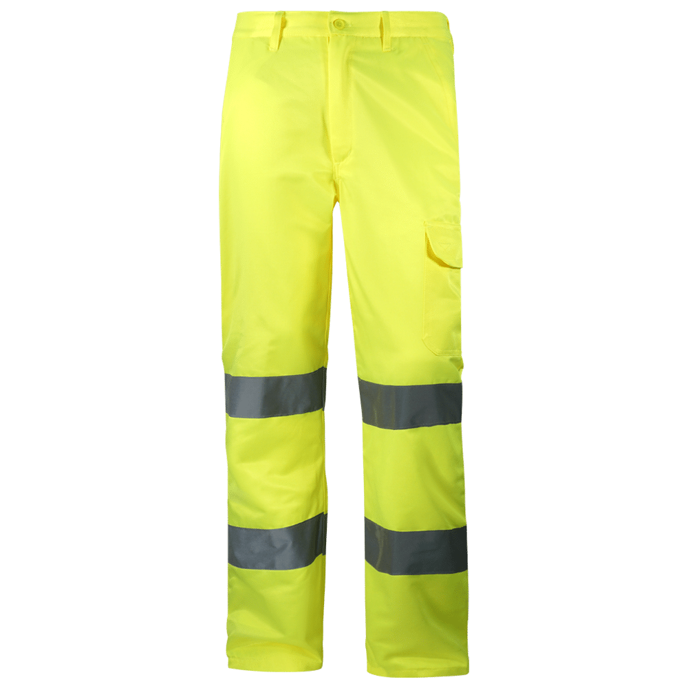Pantalón multibolsillos Alta Visibilidad forrado.
Bolsillos franceses en costados con presillas anti-desgarro.
Bolsillo trasero de parche con tapeta, velcro.
Bolsillo portaherramientas en lateral derecho.
Bolsillo de parche con cartera, velcro en lateral izquierdo.
Todas las costuras de la prenda reforzadas.
Cintura elástica con 5 trabillas.
Tejido AV y 2 bandas reflectantes de 7cm / 25 lavados.
Certificado EN20471:2013/A1:2016 CAT II. Clase 2.
COMPOSICIÓN
Peso tejido: 240 grs.
Composición tejido Alta Visibilidad: 60% Algodón, 40% Poliéster.
Composición forro: Micropolar 100% Poliéster.
Colores: amarillo, naranja.
Tallas: 38 a 60